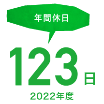 年間休日123日 2022年度